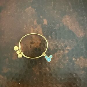 Alex and Ani Gold Bracelet with Blue Charm